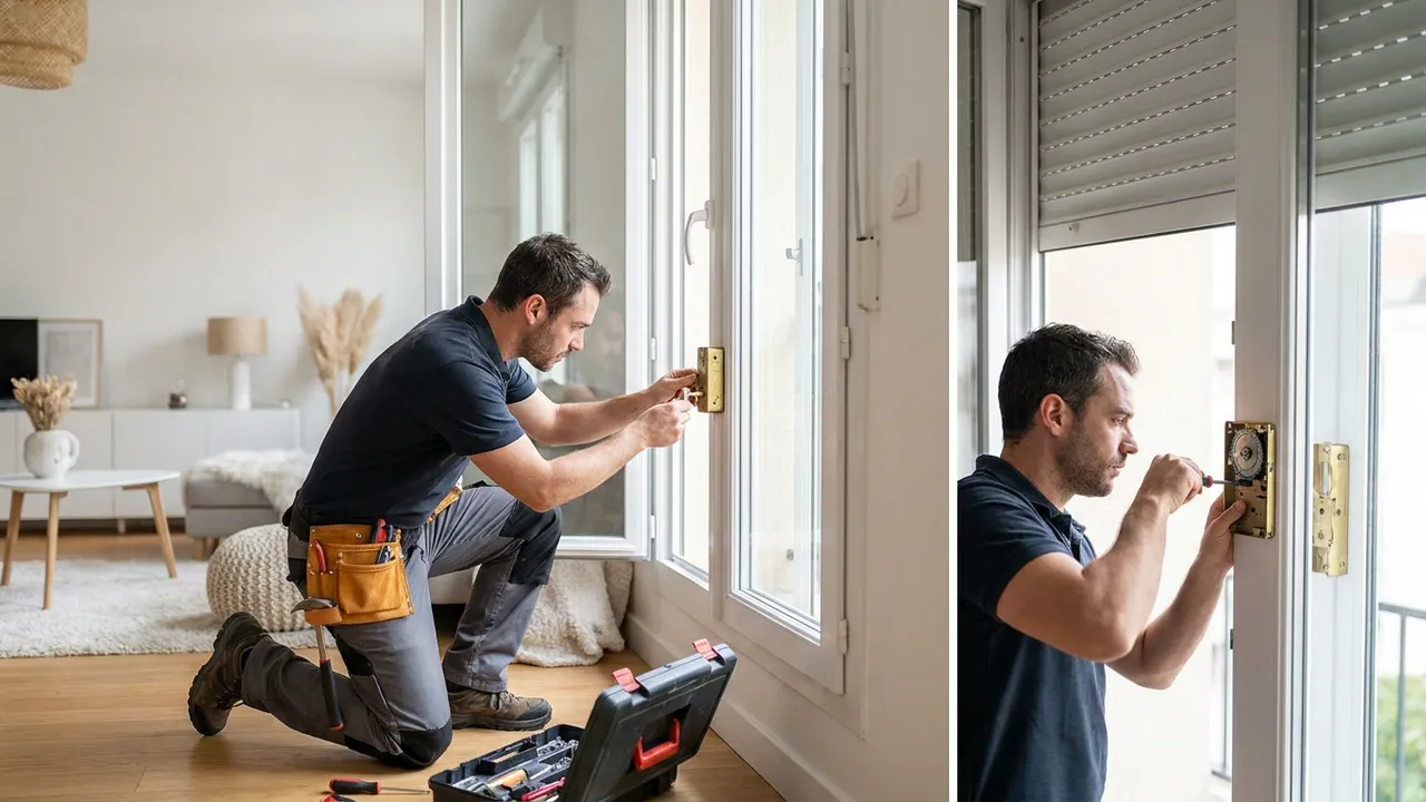 Pose d'un verrou de sécurité sur une fenêtre et contrôle d'un volet roulant à Pantin